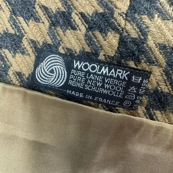 Ted Lapidus Paris Vintage Wool Houndstooth‎ Blazer&Skirt Set 42 Made in France - Picture 9 of 13